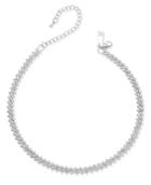 Inc International Concepts Silver-tone Multi-crystal Choker Necklace, Created For Macy's