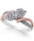 Diamond Two-tone Ring (1/2 Ct. T.w.) In 14k White And Rose Gold