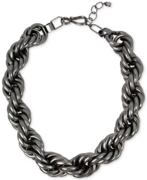 Robert Lee Morris Soho Hematite-tone Wide Rope Statement Necklace