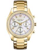 Caravelle By Bulova Women's Chronograph Gold-tone Stainless Steel Bracelet Watch 36mm 44l114