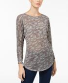 Inc International Concepts Metallic Camo-print Top, Created For Macy's