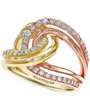 Effy Diamond Tri-tone Ring In 14k Gold (3/4 Ct. T.w.)