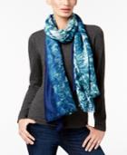 Calvin Klein Ombre Floral-print Wrap & Scarf In One