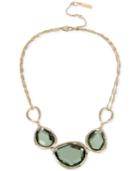 Kenneth Cole New York Gold-tone Black & Green Stone Statement Necklace