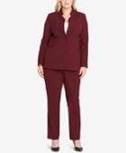 Tahari Asl Plus Size Star-neck Pantsuit