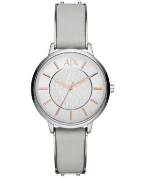 Ax Armani Exchange Women's Gray Leather Strap Watch 38mm Ax5311