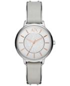 Ax Armani Exchange Women's Gray Leather Strap Watch 38mm Ax5311