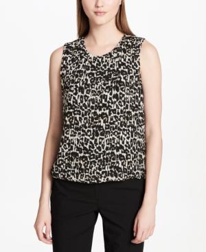 Calvin Klein Pleated Bubble-hem Top