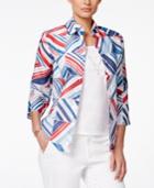 Alfred Dunner Petite Geo-print Layered-look Top