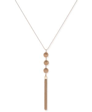Inc International Concepts Rose Gold-tone Fireball Tassel Necklace, Only At Macy's