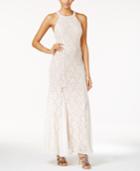 Jump Juniors' Sequin Lace Beaded-back Gown