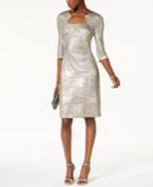 Connected Metallic-foil Sheath Dress, A Macy's Exclusive Style, Available In Regular & Petite Sizes