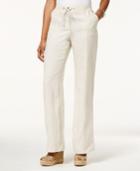 Jm Collection Drawstring-waist Linen Pants, Only At Macy's