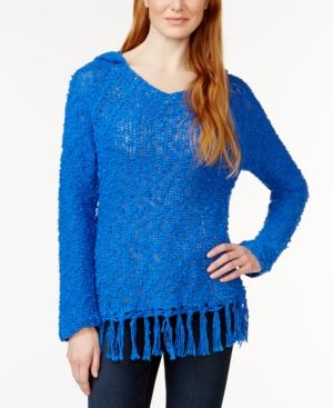 G.h. Bass & Co. Hooded Fringe-trim Sweater