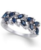 Sapphire (1-1/3 Ct. T.w.) & Diamond (1/6 Ct. T.w.) Ring In 14k White Gold