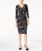 Thalia Sodi Printed Faux-wrap Dress, Created For Macy's