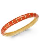 Erwin Pearl Atelier For Charter Club Gold-tone Striped Hinged Bangle Bracelet, Only At Macy's