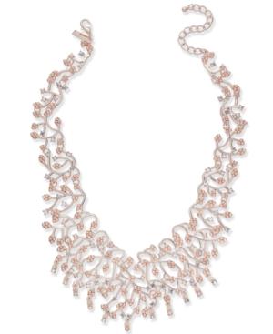 Inc International Concepts Rose Gold-tone Pearl & Crystal Vine Statement Necklace, 16 + 3 Extender, Created For Macy's