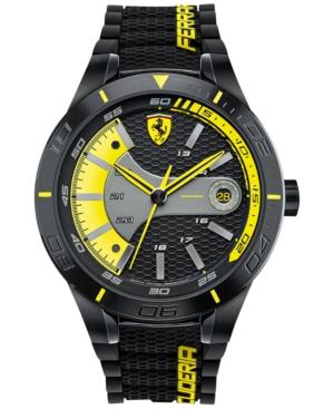 Scuderia Ferrari Men's Redrev Evo Black Silicone Strap Watch 46mm 0830266