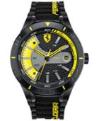 Scuderia Ferrari Men's Redrev Evo Black Silicone Strap Watch 46mm 0830266
