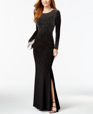 Xscape Petite Rhinestone Side-split Dress