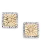 Wrapped Diamond Square Stud Earring In Yellora (1/6 Ct. T.w.)