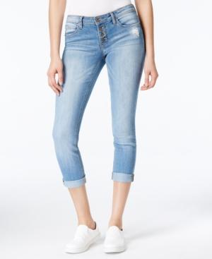 Dollhouse Juniors' 4-button Cropped Skinny Jeans