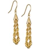 Rope Chain Drop Earrings In 10k Gold
