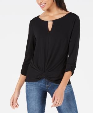 Bcx Juniors' Embellished Knot-front Top