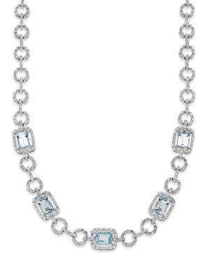 Victoria Townsend Blue Topaz (12 Ct. T.w.) And Diamond Accent Necklace In Sterling Silver