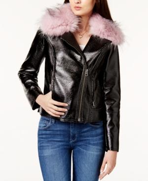 Guess Faux-fur-trim Moto Jacket