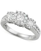 Diamond Triple Cluster Halo Ring (1 Ct. T.w.) In 14k White Gold