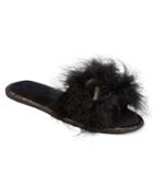 Inc International Concepts Marabou Feather Scuff Slippers, Only At Macy's