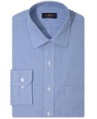 Club Room Men's Classic-fit Non-iron Blue Micro-stripe Dress Shirt, Only At Macy's