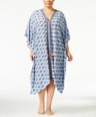 Lucky Brand Plus Size Printed Asymmetrical-hem Caftan