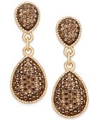 Inc International Concepts Gold-tone Metallic Pave Teardrop Drop Earrings, Only At Macy's