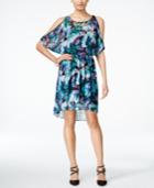 Thalia Sodi Cold-shoulder Printed Blouson Dress, Only At Macy's