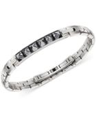 Swarovski Men's Stainless Steel Gray Crystal Bangle Bracelet
