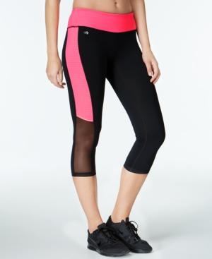 Ideology Mesh-trimmed Cropped Leggings, Created For Macy's