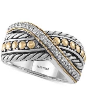 Balissima By Effy Diamond Two-tone Crisscross Ring (1/10 Ct. T.w.) In Sterling Silver & 18k Gold