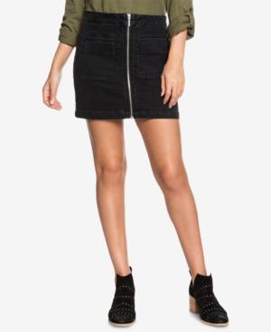 Roxy Juniors' Street Direction Zip-front Denim Skirt