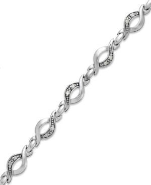 Diamond Link Bracelet In Sterling Silver (1/4 Ct. T.w.)