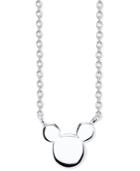 Unwritten Mickey Mouse Head Pendant Necklace In Sterling Silver