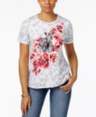 Alfred Dunner Zebra Floral Graphic Top