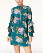 Be Bop Juniors' Printed Ruffle-sleeve Shift Dress