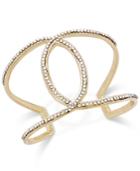 Inc International Concepts Gold-tone Pave Crystal Interlocking Cuff Bracelet, Only At Macy's