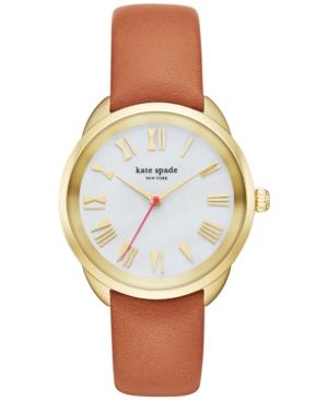 Kate Spade New York Women's Crosstown Luggage Leather Strap Watch 34mm Ksw1063