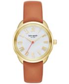Kate Spade New York Women's Crosstown Luggage Leather Strap Watch 34mm Ksw1063
