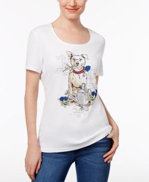 Karen Scott Dog Graphic Top, Only At Macy's