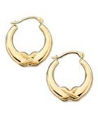 14k Gold X Hoop Earrings